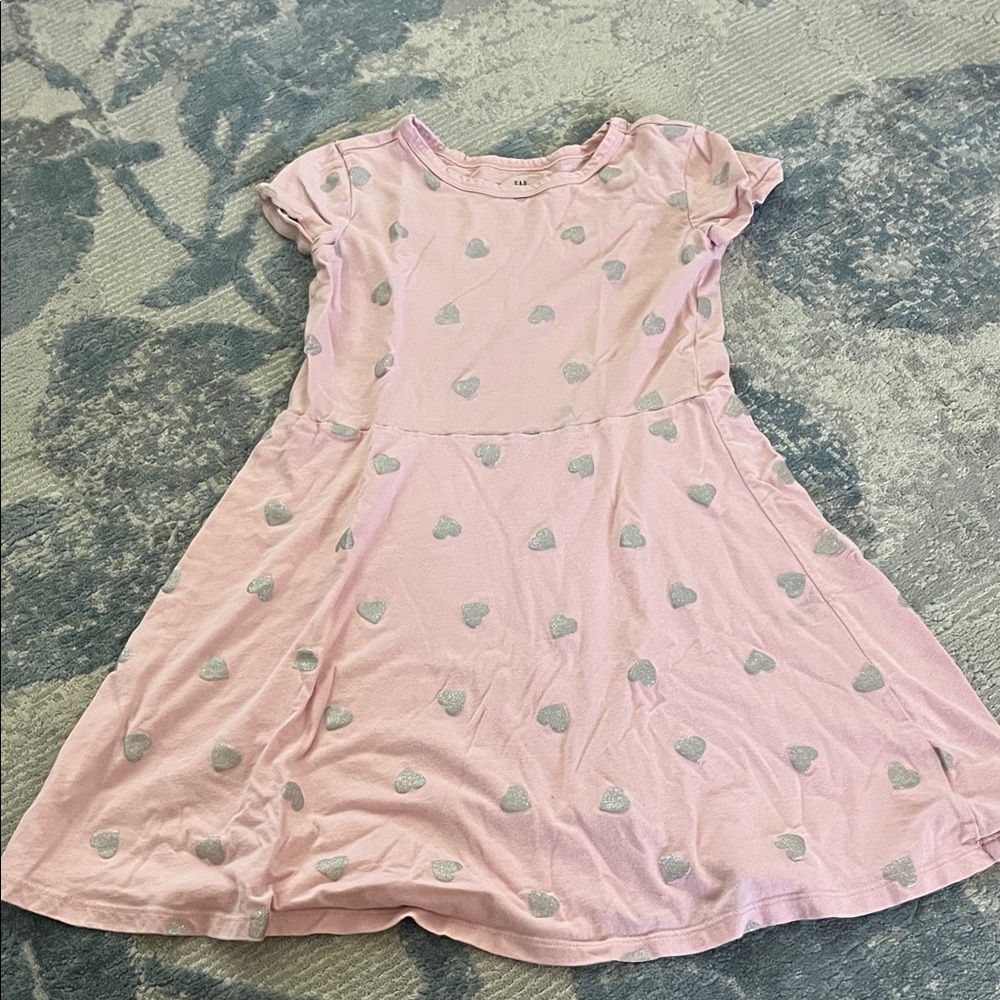 GAP Pink Dress with Silver Heart Design